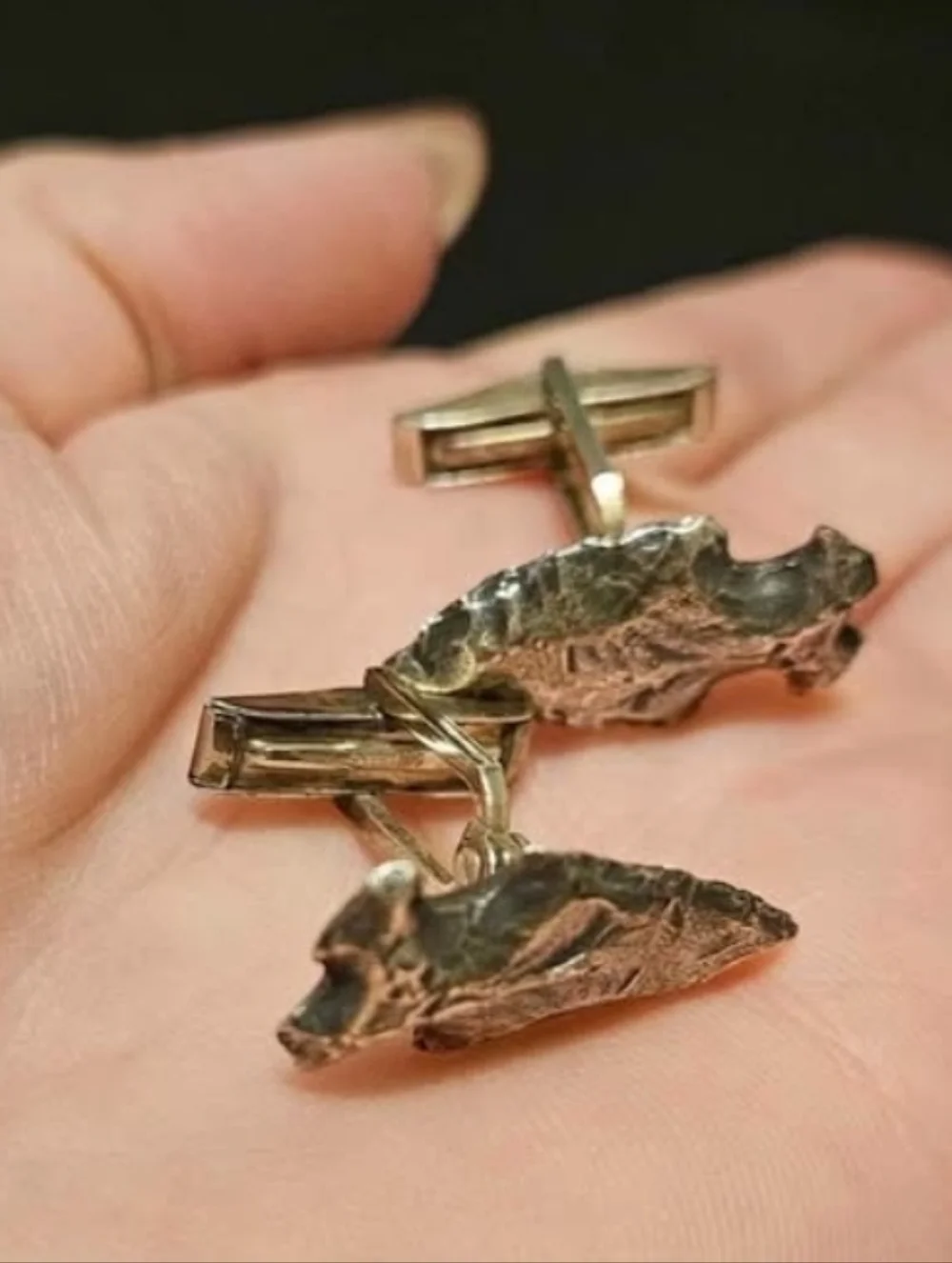Rare Vintage James Avery Sterling Silver Arrowhead Cuff Links